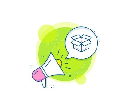 Open box line icon. Delivery parcel sign. Cargo package. Vector Illustrazione stock