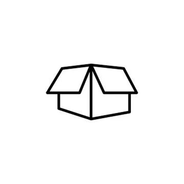 Open Box Line Icon In Flat Style Vector For Apps, UI, Websites. Black Icon Stock Illustration
