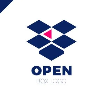 Open box logo. Simple vector color icon イラスト素材