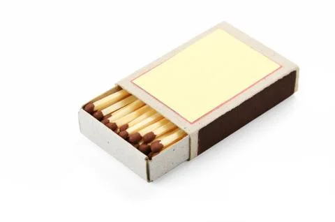 Open box of matches Stock Photos