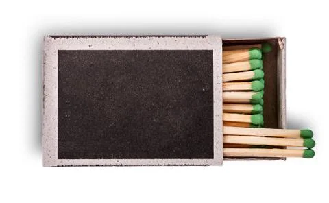 Open box of matches top view Foto stock