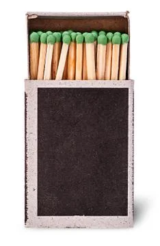 Open box of matches vertically Stock Photos