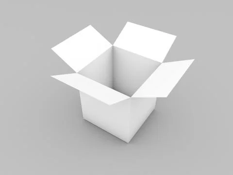 Open box mockup on white background. . Stock Illustration