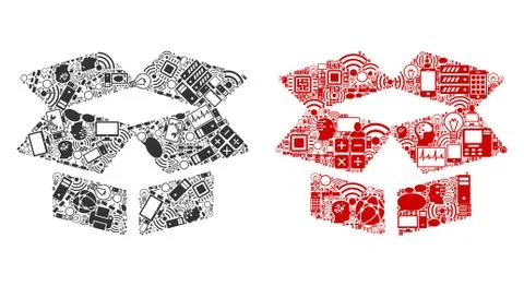 Open Box Mosaic Icons for BigData Stock Illustration