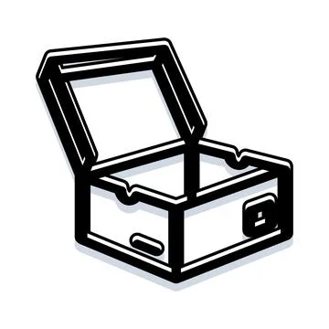 Open box packaging concept with graphic outline Stock Illustration
