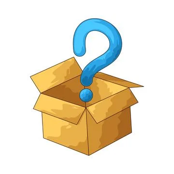 Open box with question mark illustration Stock Illustration