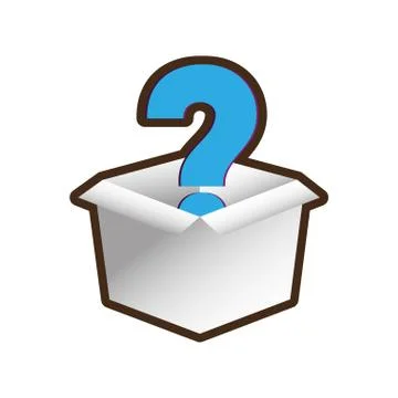 Open box question mark image Stock Illustration