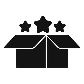 Open box receiving five star feedback rating Stock Illustration