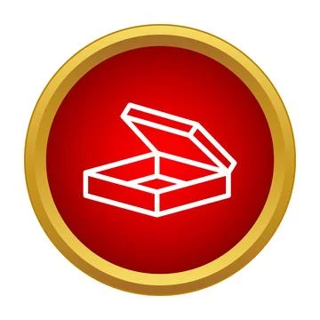 Open box receiving presenting surprise special delivery icon Stock Illustration