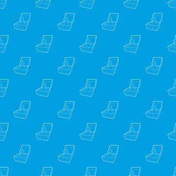 Open box with ring pattern seamless blue Stock Illustration