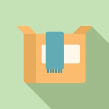 Open box with scarf donation Stock Illustration