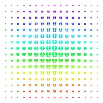 Open Box Shape halftone Spectrum pattern Illustrazione stock