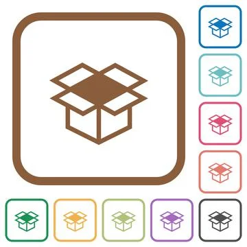 Open box simple icons Illustrazione stock