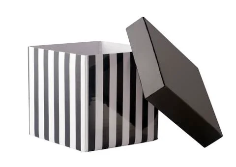 Open box with stripes Stock Photos