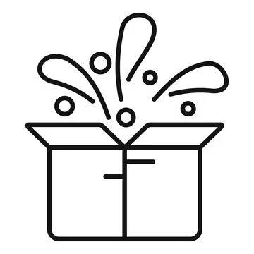 Open box surprising with confetti exploding from inside Stock Illustration
