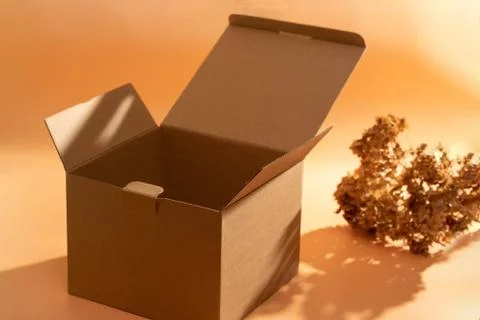 Open box on the table Stock Photos