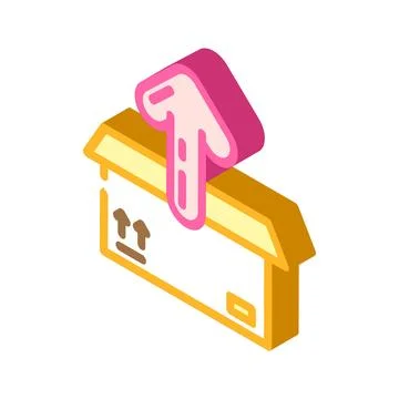 Open box unpacking loading contents isometric icon vector illustration Illustrazione stock