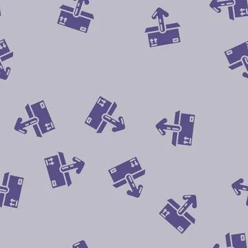 Open box unpacking loading contents glyph vector seamless pattern Stock Illustration