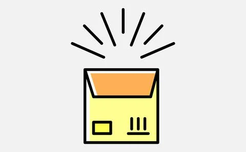 Open box vector illustration on white backgound. EPS10. Stock Illustration