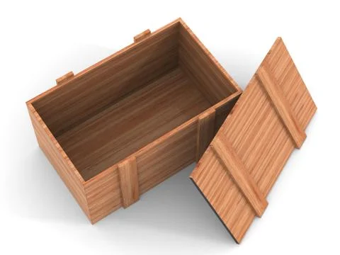 Open box on a white background. 3D image. Stock Illustration