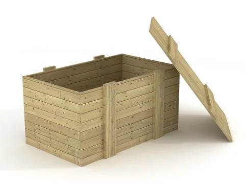 Open box on a white background. 3D image. Stockillustratie
