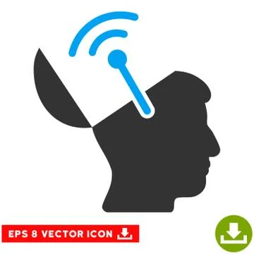 Open Brain Radio Interface Vector Eps Icon イラスト素材