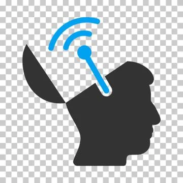 Open Brain Radio Interface Vector Icon 스톡 일러스트