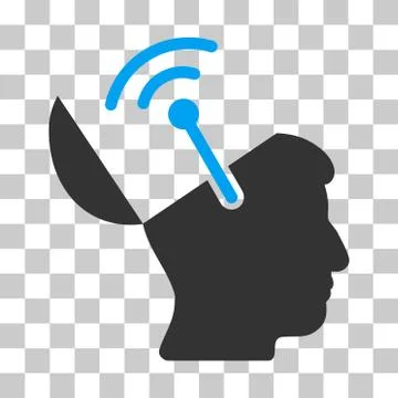 Open Brain Radio Interface Vector Icon 스톡 일러스트