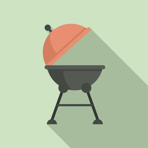 Open brazier icon, flat style Stock Illustration