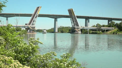 Open Bridge and Cabin Cruiser Stock Footage 39817059
