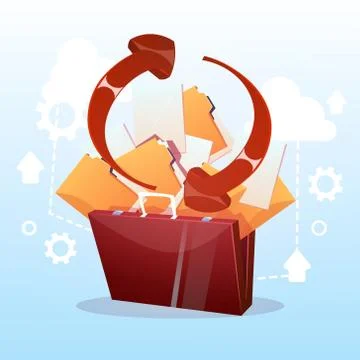 Open Briefcase Paper Document Cloud Storage Database Synchronization Business Stockillustratie