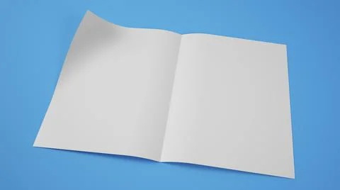 Open Brochure on Blue Background Stock Illustration