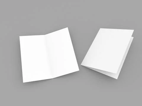 Open brochure mockup on gray background. Stock Illustration