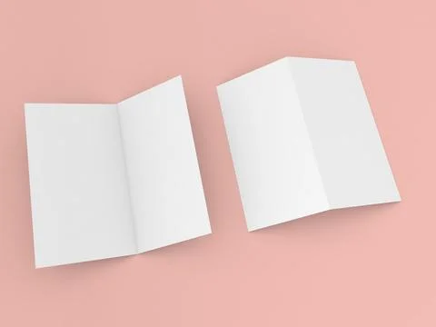 Open brochure mockup on orange background. Stock Illustration