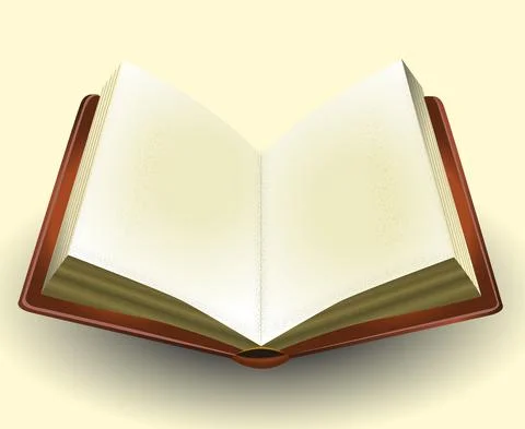 Open Brown Book Vector. Open Empty Old Book Stock Illustration