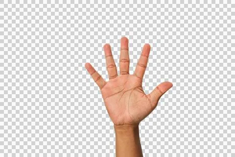 Open Brown Hand On Black Background Stock Photos