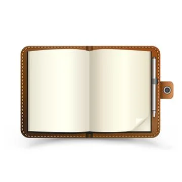 Open brown notebook Stock Illustration