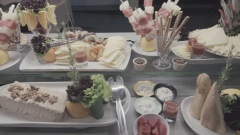 Open Buffet Breakfast Stock Footage 75380774