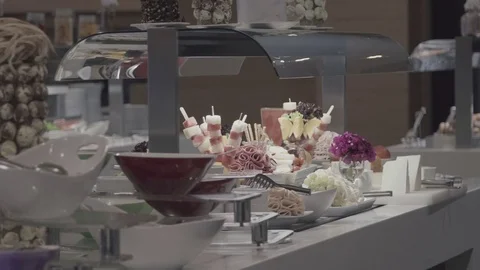 Open Buffet Breakfast Stock Footage 75380840