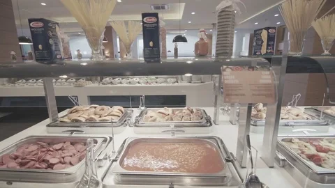 Open Buffet Breakfast Stock Footage 75381052