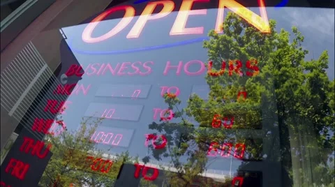 OPEN business sign Stock Footage 40907104