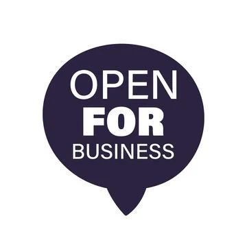 Open for business vector flat icon Stock Illustration