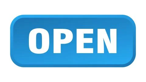 Open button. open square 3d push button 스톡 일러스트