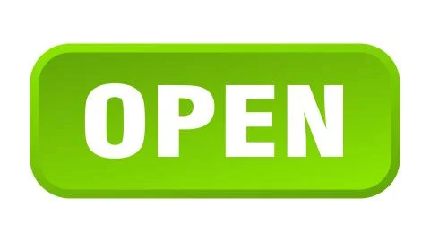 Open button. open square 3d push button 스톡 일러스트