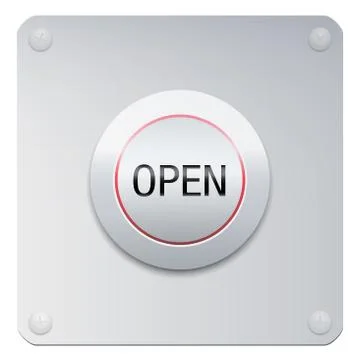 Open Button Unlock Unclose Unbolt Illustrazione stock