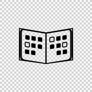 Open calendar icon representing planning and scheduling events with days marked Stock Illustration