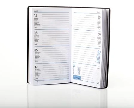 Open calendar with reflection Stock Photos