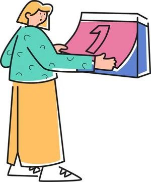 Open the Calendar Sheet Illustration - Scheduling &amp; Planning Illustrazione stock