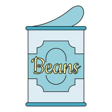 Open can of beans simple illustration Stock Illustration