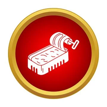 Open canned food tin with pull tab icon Stock Illustration